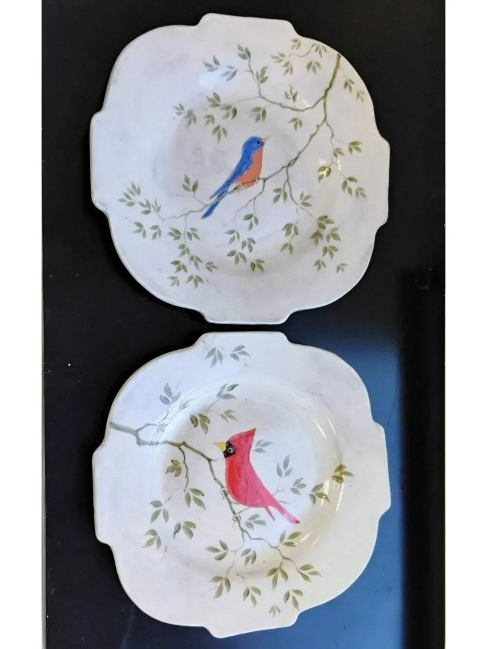 Vintage Charlotte Fenberg Humble Mill Seagrove NC Pottery Bird Plates, Handmade